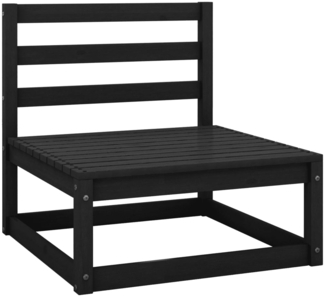 vidaXL Garten-Mittelsofas 3 Stk. Schwarz Kiefer Massivholz 805689