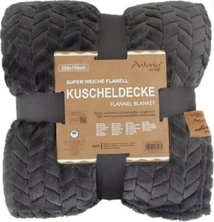 Jacquard Wohndecke » Kuscheldecke 150x200cm » Kuscheldecke glänzend » Couchdecke » Tagesdecke warm und weich - Dunkelgrau