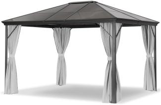 Leco Profi-Pavillon, Aluminium / Stahl grau / lichtgrau, 300x365 cm