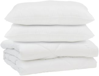 vidaXL Bettdecke mit Kissen 3 pcs Weiß Mikrofaser 3377473