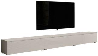 Furnix TV-Schrank TV-Kommode Tatia 300 cm (3x100cm) mit/ohne LED-Beleuchtung Beige 6 Fächer, 3x 100x34x32 cm, Länge gesamt 300 cm