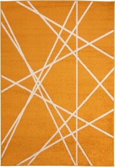 Mazovia Designteppich Modern Teppich Geometrisch Muster Orange farbe - Kurzflor, 250 x 350 cm, Geeignet für Fußbodenheizung, Höhe 7 mm, Kurzflor