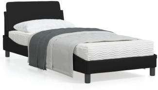 vidaXL Bettgestell "Dover" Schwarz 90x200 cm Kunstleder 373118