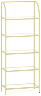 Gotagee Bücherregal Regal,5Ablagen,Multifunktionales Lagerregal,Bücherregal aus gehärtetem, schlankes Regal für Schlafzimmer, Badezimmer, Heimbüro, Stahlrahmen