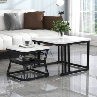 XDeer Beistelltisch 2er-Set Beistelltische,Couchtisch Kaffeetisch, 2 Tische Wohnzimmertisch