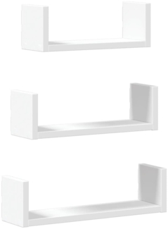 vidaXL Wandregal 3 Stk. Weiß Holzwerkstoff 853308