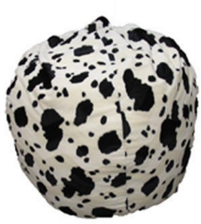 Dmora Pouf Lorenza, Mehrzwecksessel, Sitzsack, Hockerhocker, Made in Italy, 80x80 h120 cm, Schwarz und Weiß,Gepunktetes Muster