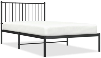 vidaXL Bettgestell mit Kopfteil Metall Schwarz 100x190 cm 350858