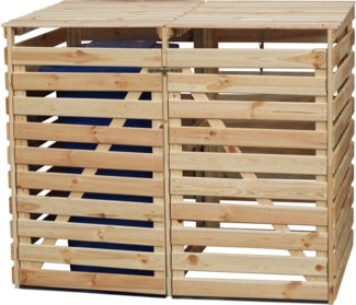 promadino Mülltonnenbox Vario V, für 2 x 240 l, holzfarben