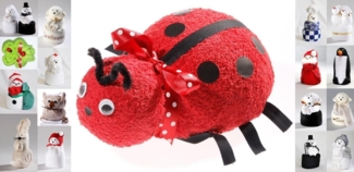 JACK Handtuch Set Frottier Geschenk Set viele Modelle Handarbeit Origami Gästetuch, (1-St), Handtuch, Waschhandschuh, gefaltete Tiere, tolle Geschenkidee