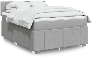 vidaXL Boxspringbett mit Matratze Hellgrau 140x190 cm Stoff 3289356