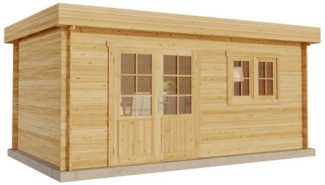 Alpholz Gartenhaus Spree-28 A Gartenhaus aus Holz in Pinie Holzhaus mit 28 mm Wandstärke Blockbohlenhaus mit Montagematerial