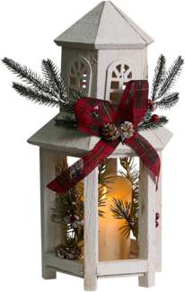 LED Laterne SAVIVESI Weihnachtsmotiv 38 cm Weiß