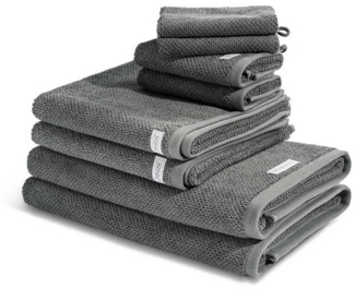 Ross Selection 8 tlg. Frottier-Set - 2 X Handtuch (50 X 100cm), 2 X Duschtuch (70 X 140cm), 2 X Gästetuch (30 X 50cm), 2 X Waschhandschuh (16 X 22cm) - 540 g/m2 - Schiefer