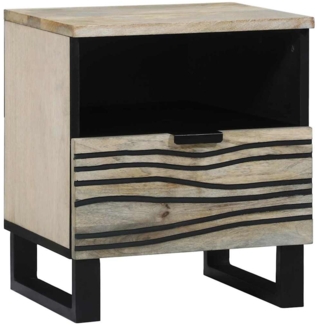 vidaXL Nachttisch 2 pcs Weiß und Schwarz 40 x 33 x 46 cm 4017979