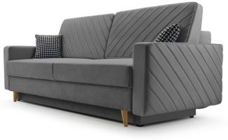 MOEBLO Schlafsofa CALIFORNIA, Sofa aus Samtstoff Couch für Wohnzimmer Sofagarnitur Polstersofa Wohnlandschaft Velours 230x96x97cm, mit Bettkasten und Schlaffunktion