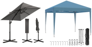 HOMALL Sonnenschirm Gartenschirm 270/330cm, mit Ständer,360° drehbar,UPF50+,weight 16KG, Faltbarer Sonnenschirm, 360° drehbar, leicht zu öffnen und zu schließen