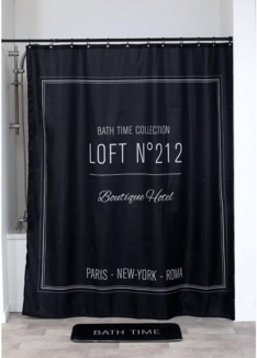 LikeKa Duschvorhang 180x200 cm Badevorhang aus Stoff Sichtschutz Raumteiler Wannenvorhnag