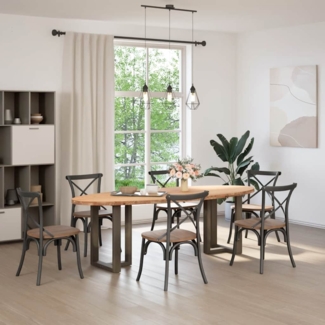 vidaXL Esstisch Hellbraun 240x100x74 cm Massivholz Eiche Oval 3305418