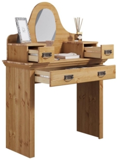 Home affaire Schminktisch Konrad, aus massiver Kiefer, mit Spiegel und viel Stauraum