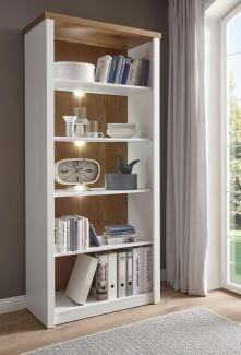 Landhaus Wohnzimmer Standregal Bücherregal Regal 90cm pinie weiß eichefarben hell