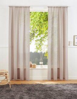 LeGer Home by Lena Gercke Vorhang Lanea (1 St), Stangendurchzug, halbtransparent, Leinenoptik, 1 Schal, verschiedene Größen