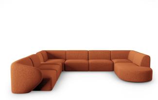 Micadoni Modulares Panorama Ecksofa Shane 8-Sitzer Links Chenille Terrakotta Melange