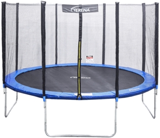 Terena® Trampolin 305 mit Sicherheitsnetz, Grau / Blau, bis 150kg