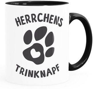 MoonWorks Tasse Kaffee-Tasse Spruch Herrchens Trinknapf Hundepfote-Motiv Becher Bürotasse Tasse Hunde-Liebhaber MoonWorks®, Keramik