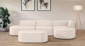 andas Ecksofa Ecksofa EIVIND mit Ottomane rechts/links, Maße: B/H/T 343/159/72 cm, L-Form mit Wellenunterfederung, auch in Feincord und Bouclé