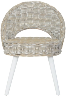 vidaXL Sessel Kubu-Rattan Weiß 285229