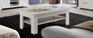 Couchtisch Kashmir Wohnzimmertisch 120x60cm pinie weiß Landhaus-Stil