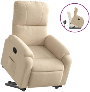 vidaXL Relaxsessel mit Aufstehhilfe Creme Mikrofasergewebe 3204933