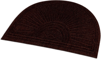 wash+dry by Kleen-Tex Fußmatte DUNE Halfmoon dark brown, halbrund, Höhe: 8 mm, Schmutzfangmatte, rutschhemmend, In- und Outdoor geeignet, waschbar