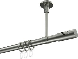 Gardinenstangen-Set Sonette Zoena 160 cm, 1-läufig, 20 mm Ø Edelstahl-Optik
