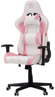 ELITE Gaming Gaming-Stuhl Ergonomischer Bürostuhl Destiny inkl. Rücken- & Nackenkissen (Drehstuhl mit 2D-Armstützen, verriegelbare Wippmechanik, mechanische Härtegradeinstellung, verstellbare Sitzhöhe, 90° klappbare Rückenlehne, Sicherheits-Doppelrolle...