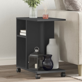 vidaXL Beistelltisch mit Rollen Schwarz 50x30x55 cm Holzwerkstoff 840570
