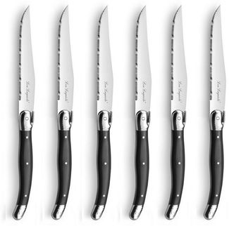 Lou Laguiole LAGUIOLE / TRADITION Steakmesser Set 6-teilig anthrazit hochglanzpoliert