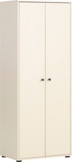 Lomadox Mehrzweckschrank LORCA-80 creme beige 2 Türen modern Flurschrank 65,1x163,6x41 cm