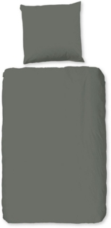 good morning Bettwäsche Flanel Uni, Biber, Flanell, 2 teilig, Flanell, Biber, Baumwolle, Winter, Warm, Reißverschluss, Einfarbig Uni