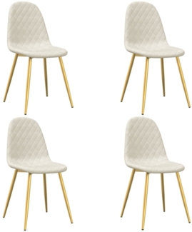 vidaXL Esszimmerstühle 4 Stk. Cremeweiß Samt 325688