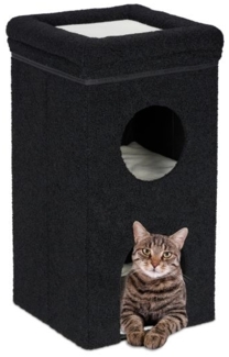 Faltbare Katzenhöhle in Schwarz 10045060