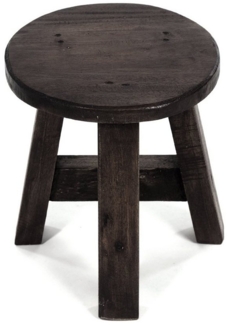 DESIGN DELIGHTS RUSTIKALER Holz SITZHOCKER Bern | 23 x 20 x 20 cm (HxBxT), Mahagoni massiv | Schemel, Holzhocker, Beistelltisch, Pflanzenhocker | Farbe: 03 Dunkelbraun