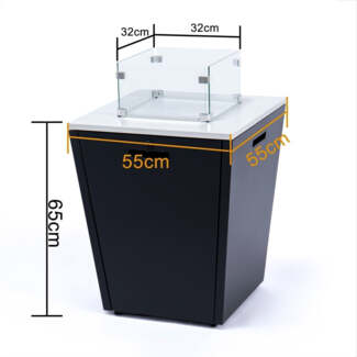 Luxus Gas Feuerschale I Feuerkorb Feuerstelle+Abdeckung+Gasschlauch Modell 2024 c