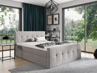 Boxspringbett Schlafzimmerbett OWEN 120x200cm Stoff Beige