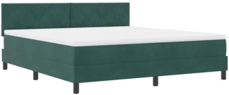vidaXL Boxspringbett mit Matratze Dunkelgrün 180x200 cm Stoff 3339257