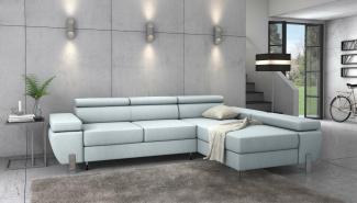 Stylefy Fressa Ecksofa Rechts Struktur fein Silber