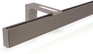 Deco-Raum® Gardinenschiene Innenlauf Loft | Länge: 90cm | Befestigung: Wandträger | Material: Aluminium | Farbe: Edelstahl optik