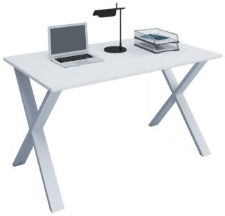 VCM Schreibtisch Lona 140x50 X-Fußgestell Weiß/Weiß