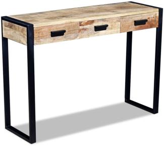 vidaXL Konsolentisch mit 3 Schubladen Mangoholz Massiv 110x35x78 cm 243299